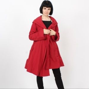 Evening Mist Raincoat in Crimson S